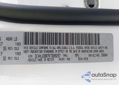 2019 Jeep Compass Latitude 4X4 from USA, damaged, VIN 3C4NJDBB7KT689257
